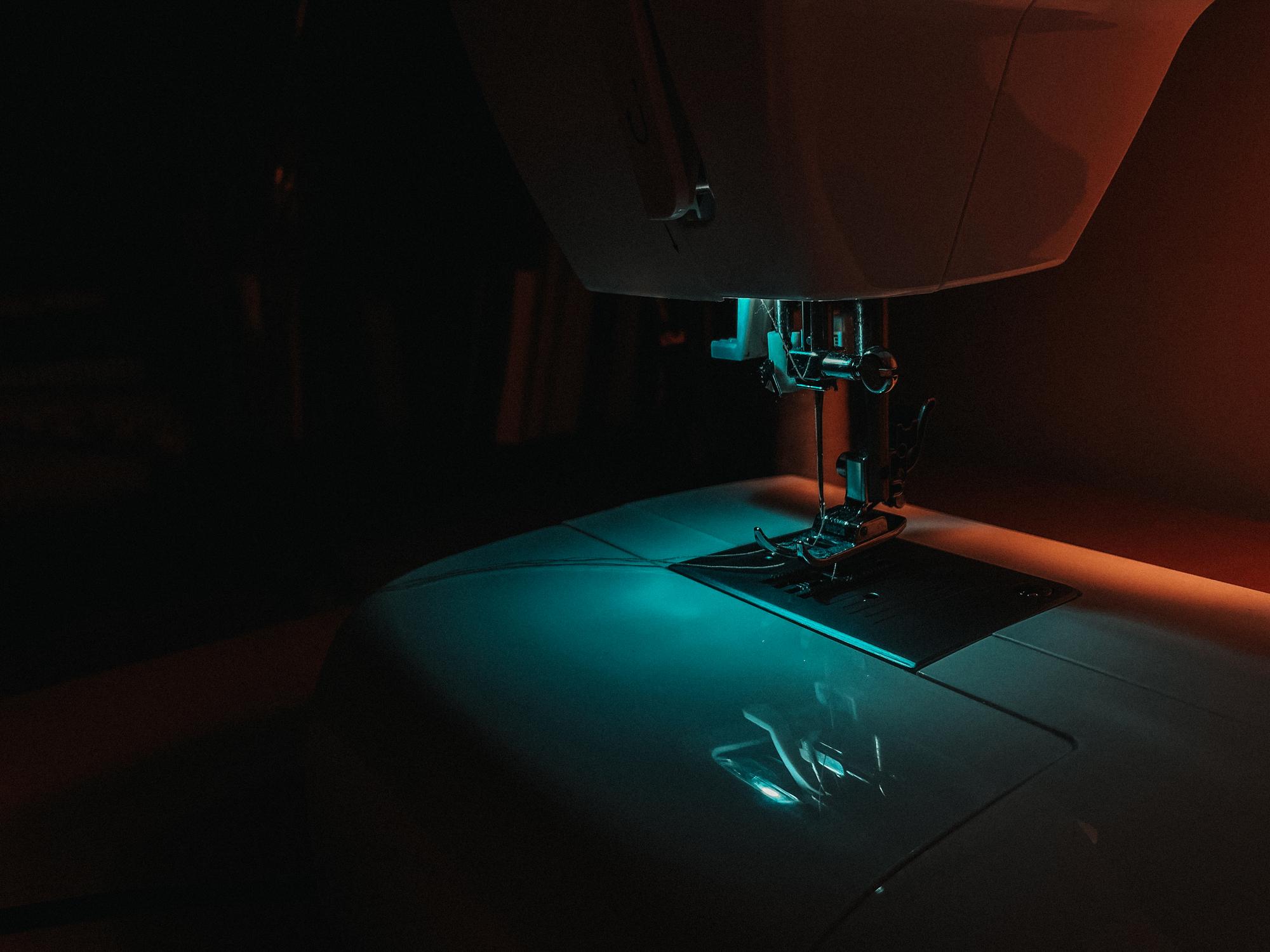 Interior of a modern embroidery studio with machines